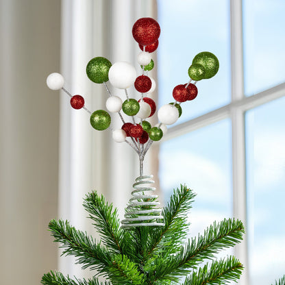 Christabelle Baubles Christmas Tree Topper Festive Glitter Finish Xmas Ornament V240-112_SHD9066