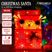 Christabelle Animated Santa Gift Box Led Christmas Tree Decoration Xmas Ornament V240-112_SHE100