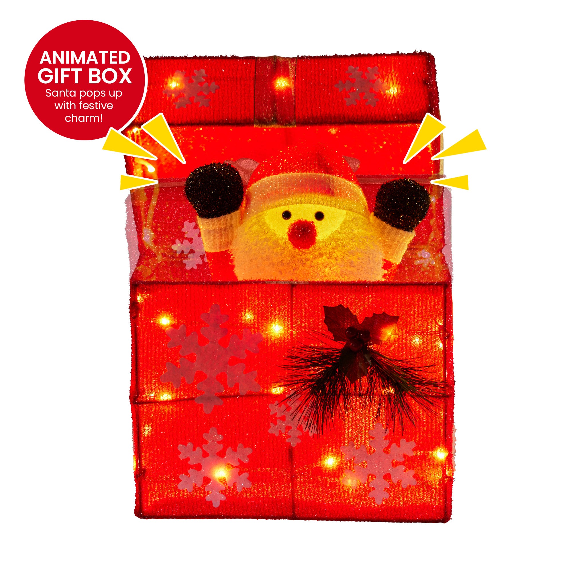 Christabelle Animated Santa Gift Box Led Christmas Tree Decoration Xmas Ornament V240-112_SHE100