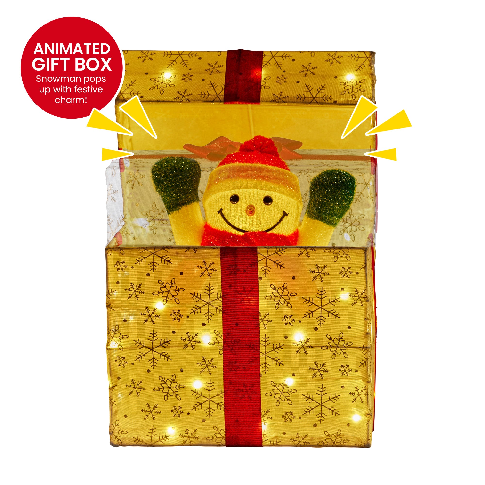 Christabelle Animated Snowman Gift Box Led Christmas Tree Decoration Ornaments V240-112_SHE102