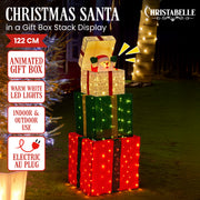 Christabelle 122cm Animated Present Stack Santa Led Lights Christmas Tree Decor V240-112_SHE103