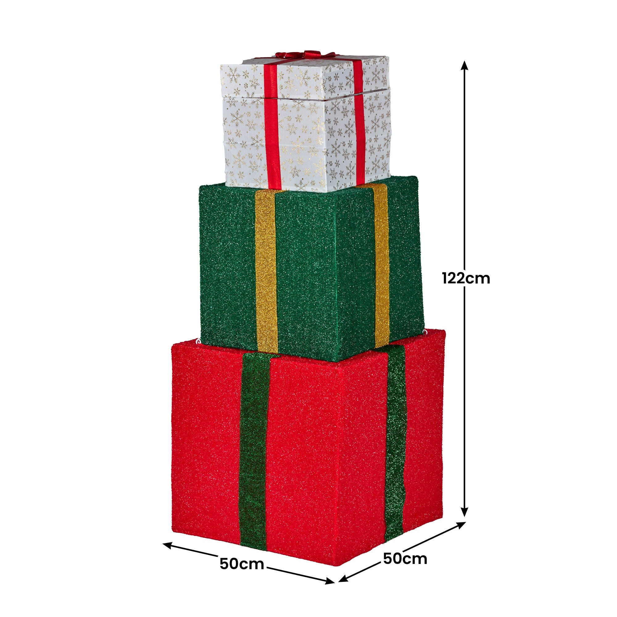 Christabelle 122cm Animated Present Stack Santa Led Lights Christmas Tree Decor V240-112_SHE103