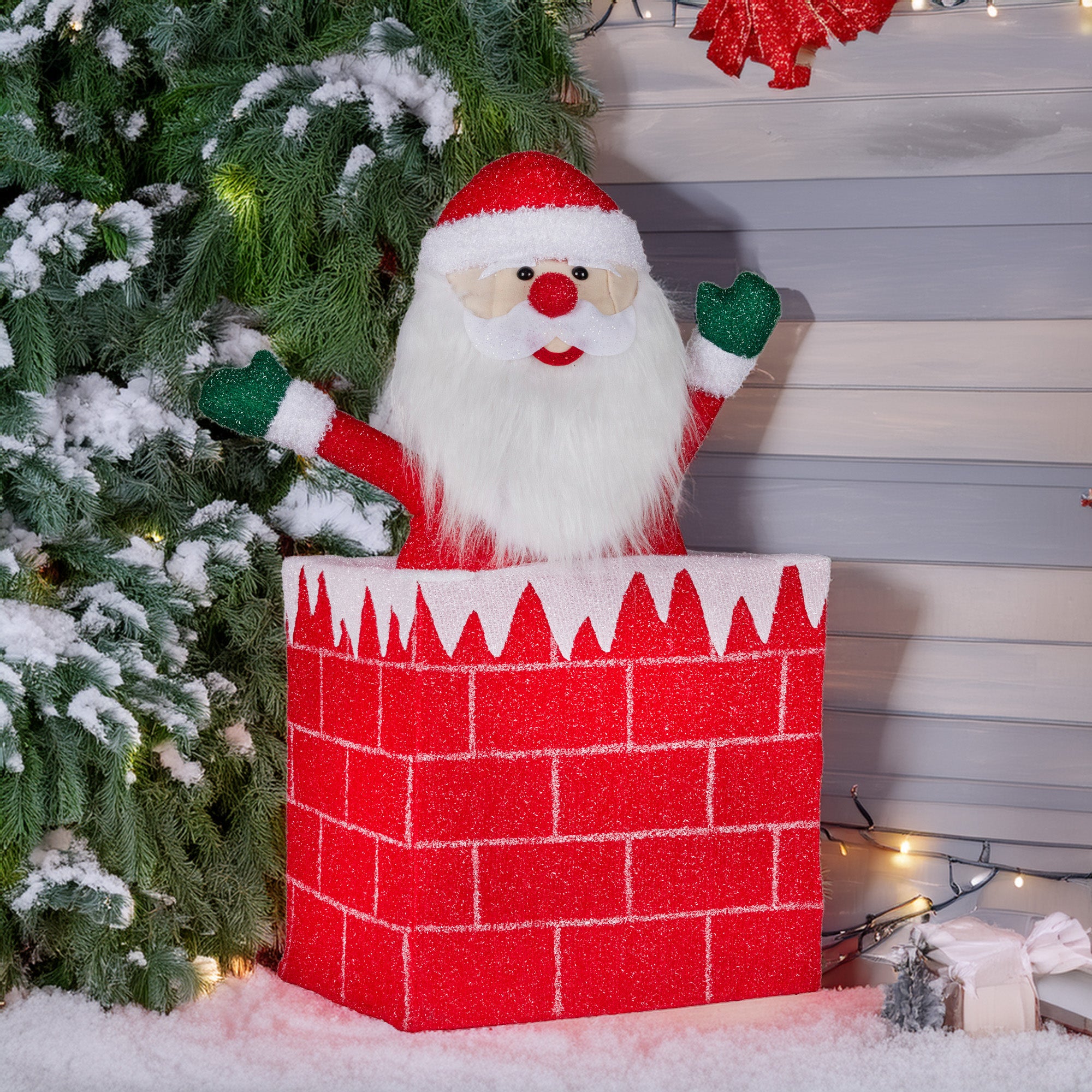 Christabelle 76cm Animated Santa In Chimney Christmas Tree Led Lights Ornament V240-112_SHE104