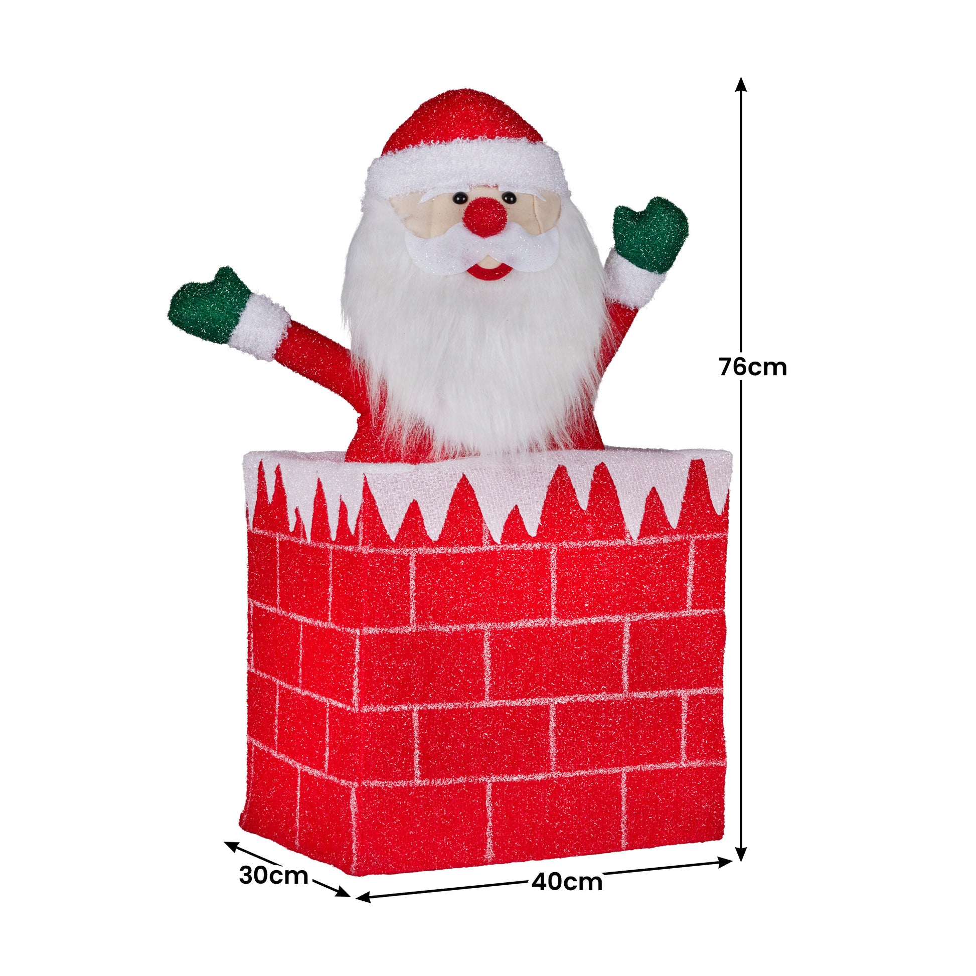Christabelle 76cm Animated Santa In Chimney Christmas Tree Led Lights Ornament V240-112_SHE104