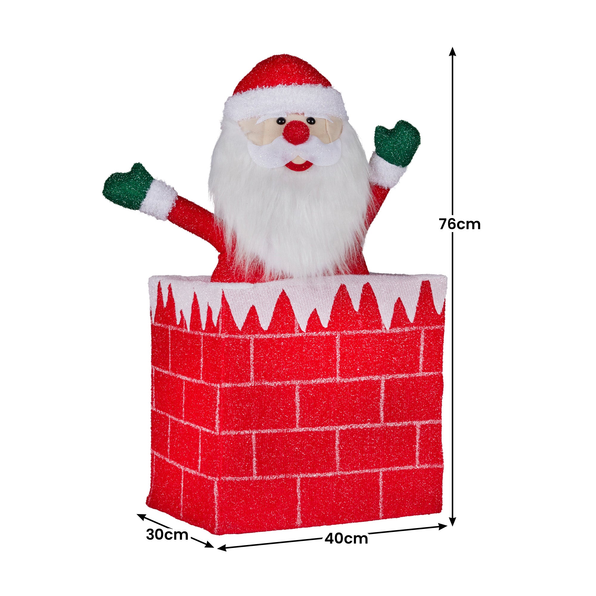 Christabelle 76cm Animated Santa In Chimney Christmas Tree Led Lights Ornament V240-112_SHE104