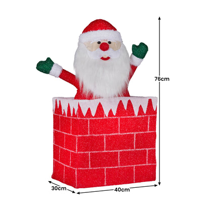 Christabelle 76cm Animated Santa In Chimney Christmas Tree Led Lights Ornament V240-112_SHE104