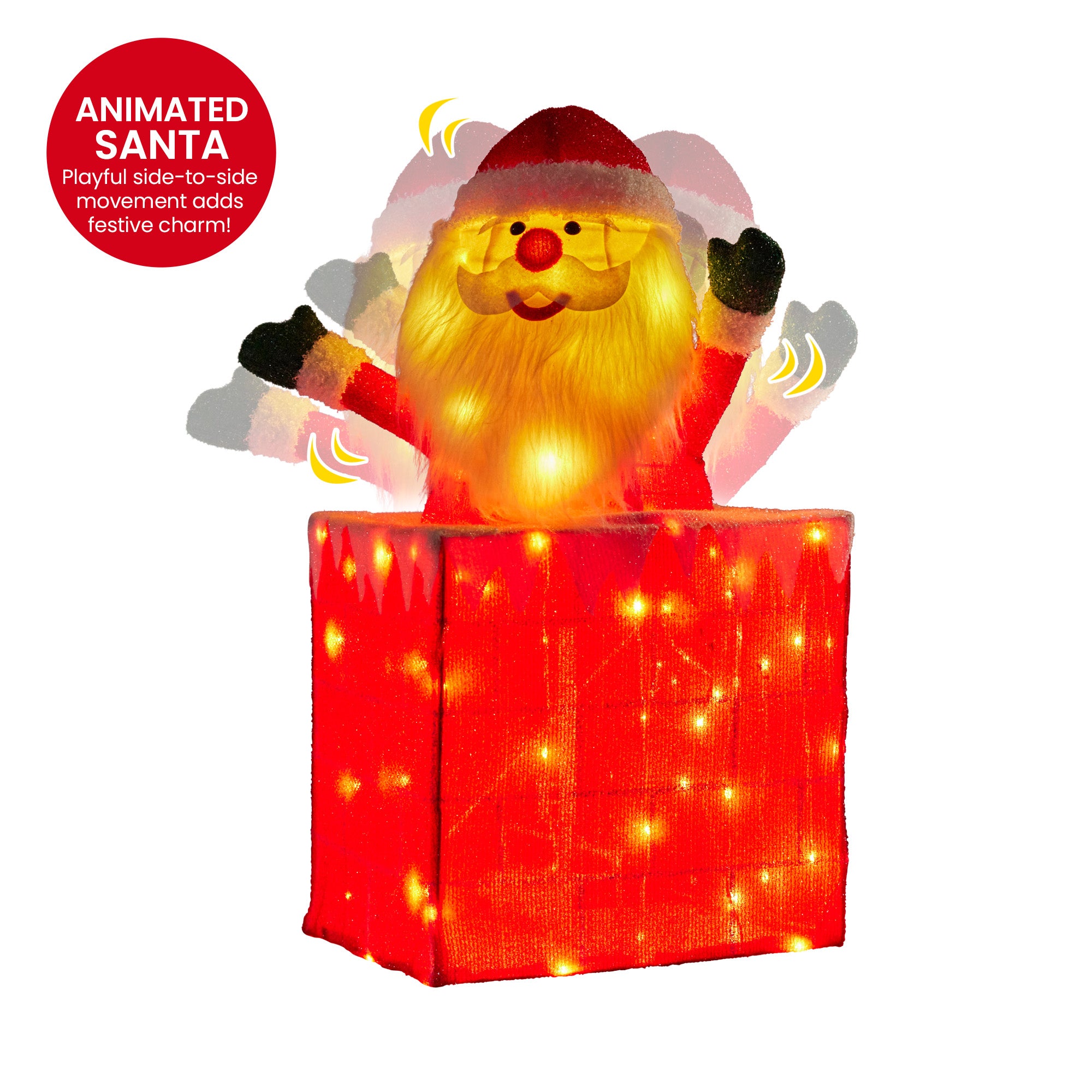 Christabelle 76cm Animated Santa In Chimney Christmas Tree Led Lights Ornament V240-112_SHE104
