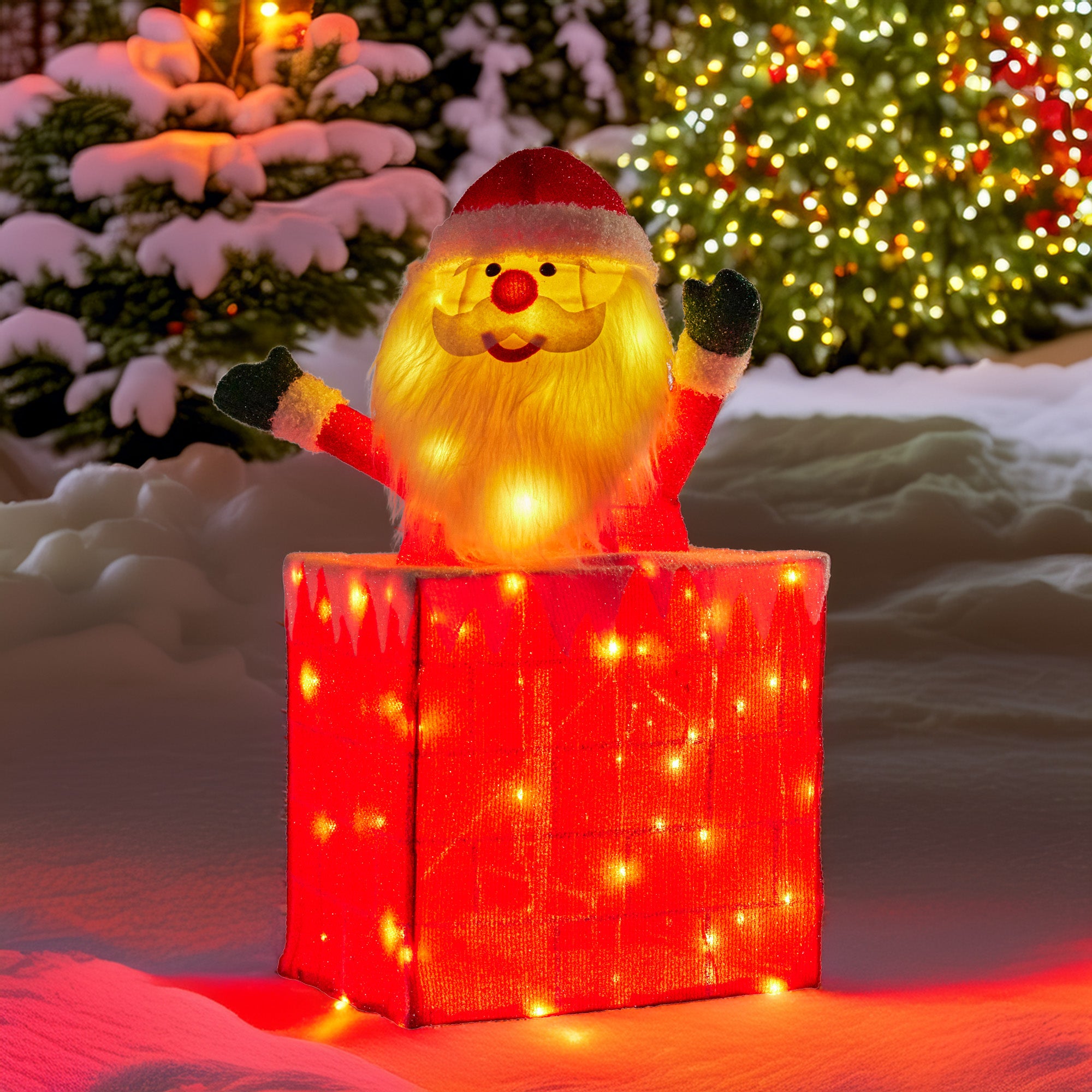 Christabelle 76cm Animated Santa In Chimney Christmas Tree Led Lights Ornament V240-112_SHE104