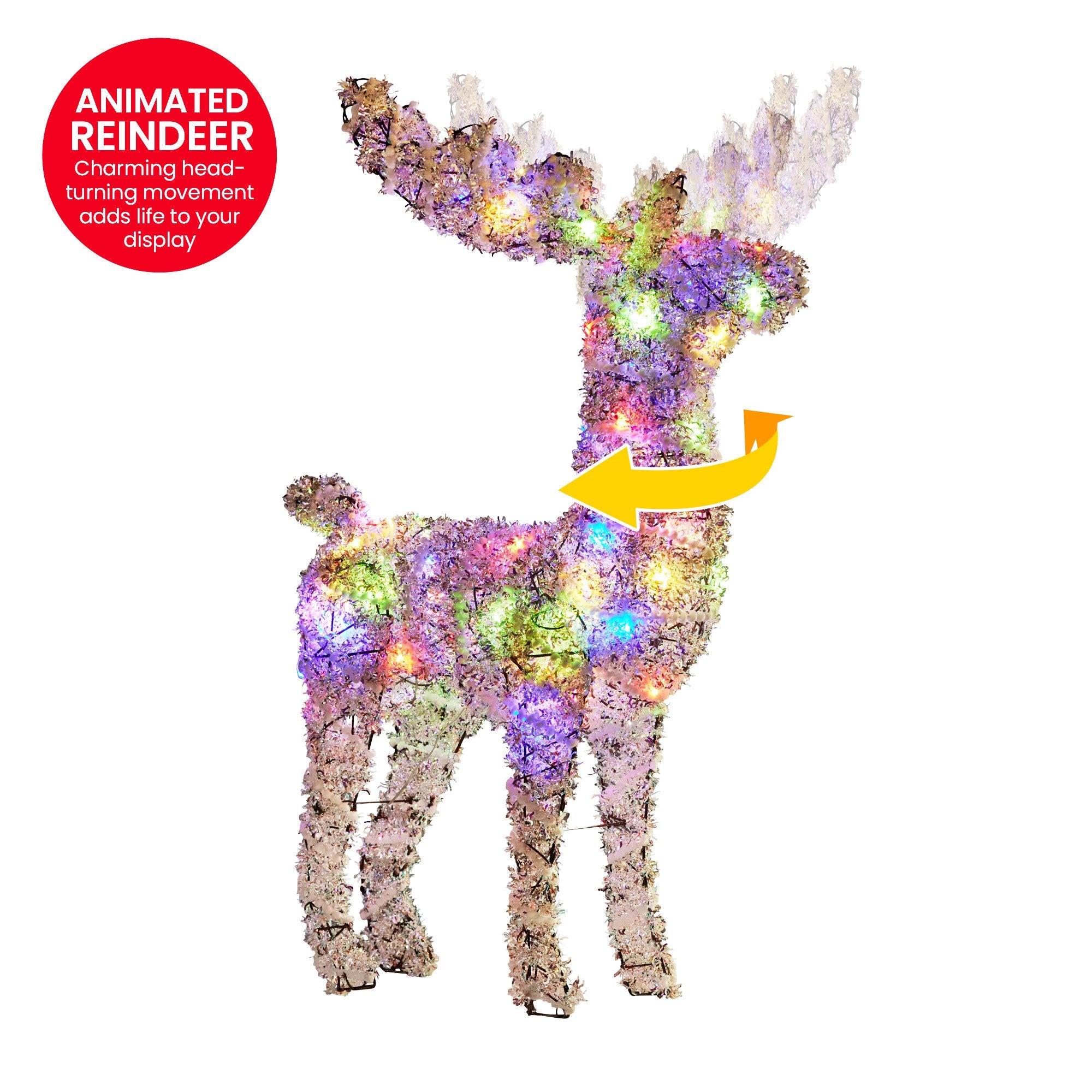 Christabelle 112cm Animated Reindeer Christmas LED Lights Indoor Outdoor Yard Statue Decoration V240-112_SHE106