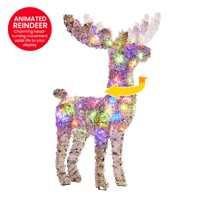 Christabelle 112cm Animated Reindeer Christmas LED Lights Indoor Outdoor Yard Statue Decoration V240-112_SHE106
