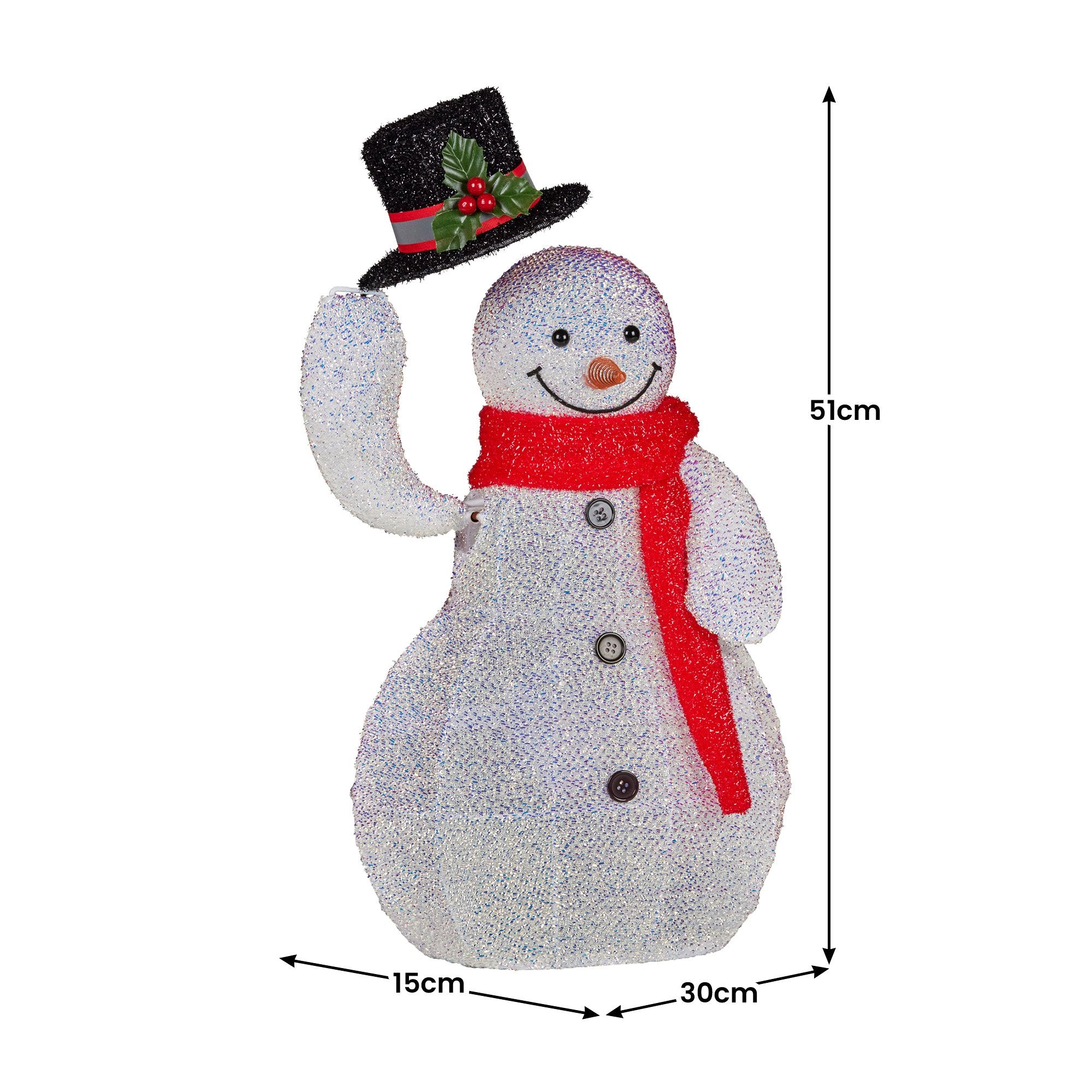 Christabelle 51cm Animated Snowman Christmas Display Decoration Led Lights Xmas V240-112_SHE108