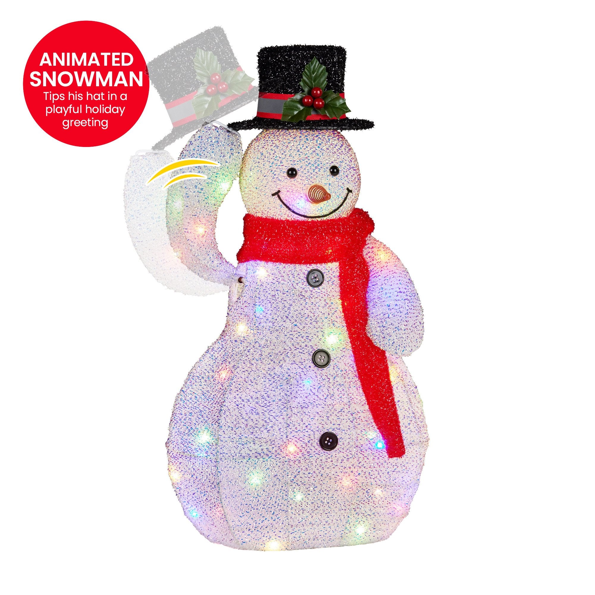 Christabelle 51cm Animated Snowman Christmas Display Decoration Led Lights Xmas V240-112_SHE108