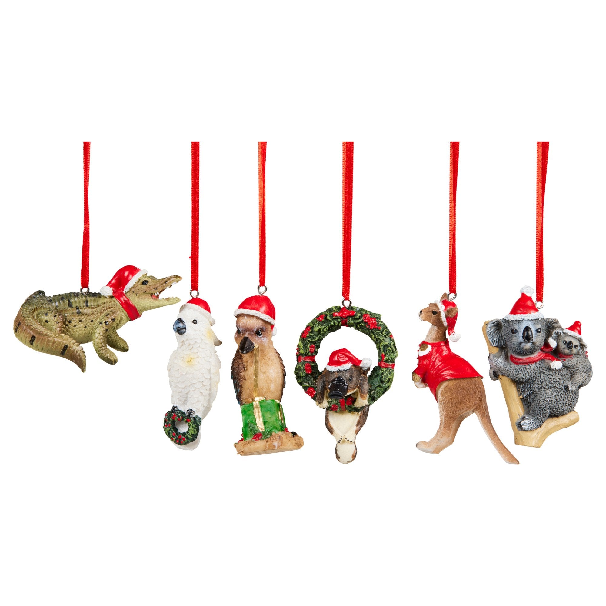 Christabelle Box of 6 Assorted Aussie Animals Christmas Tree Decorations V240-112_STH258
