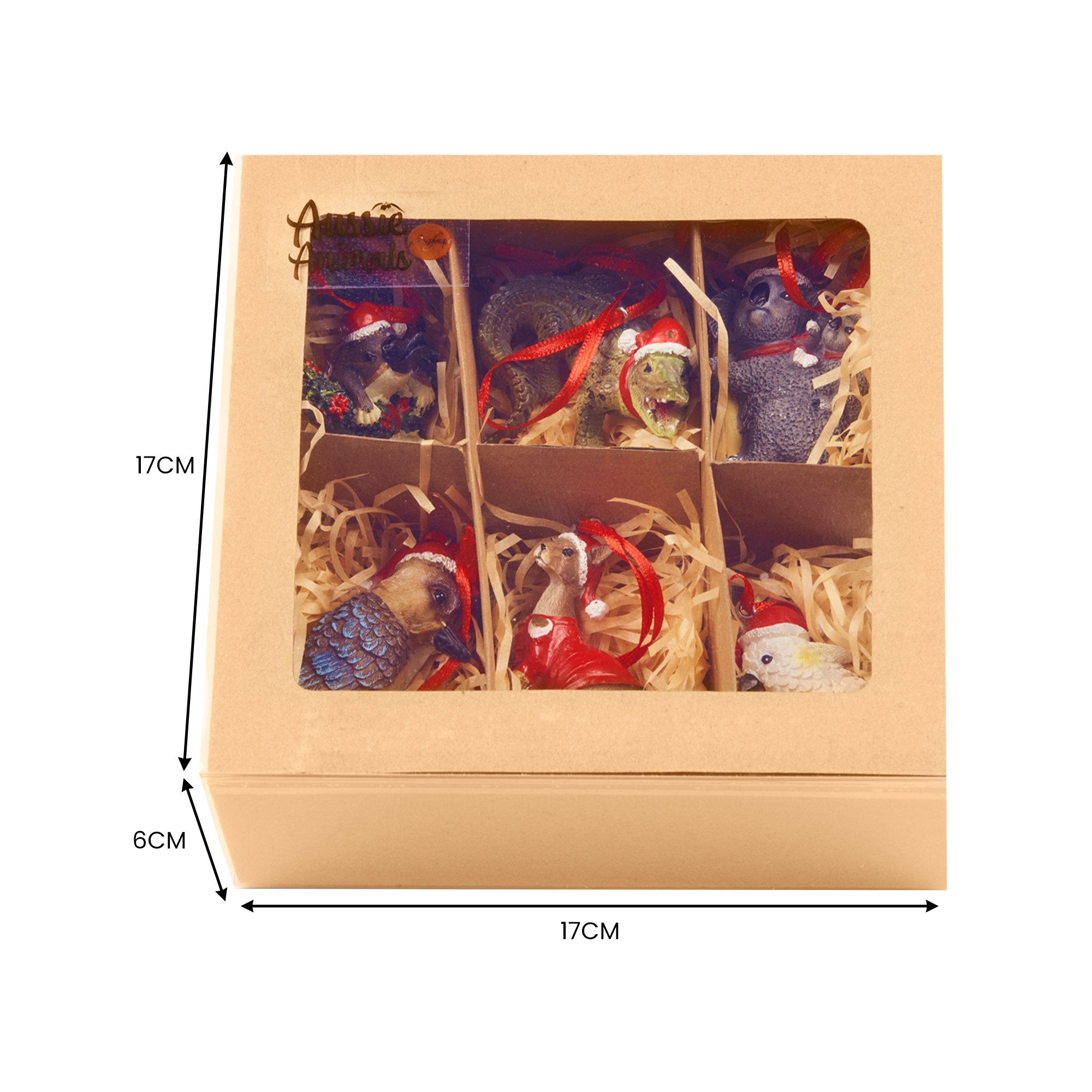 Christabelle Box of 6 Assorted Aussie Animals Christmas Tree Decorations V240-112_STH258