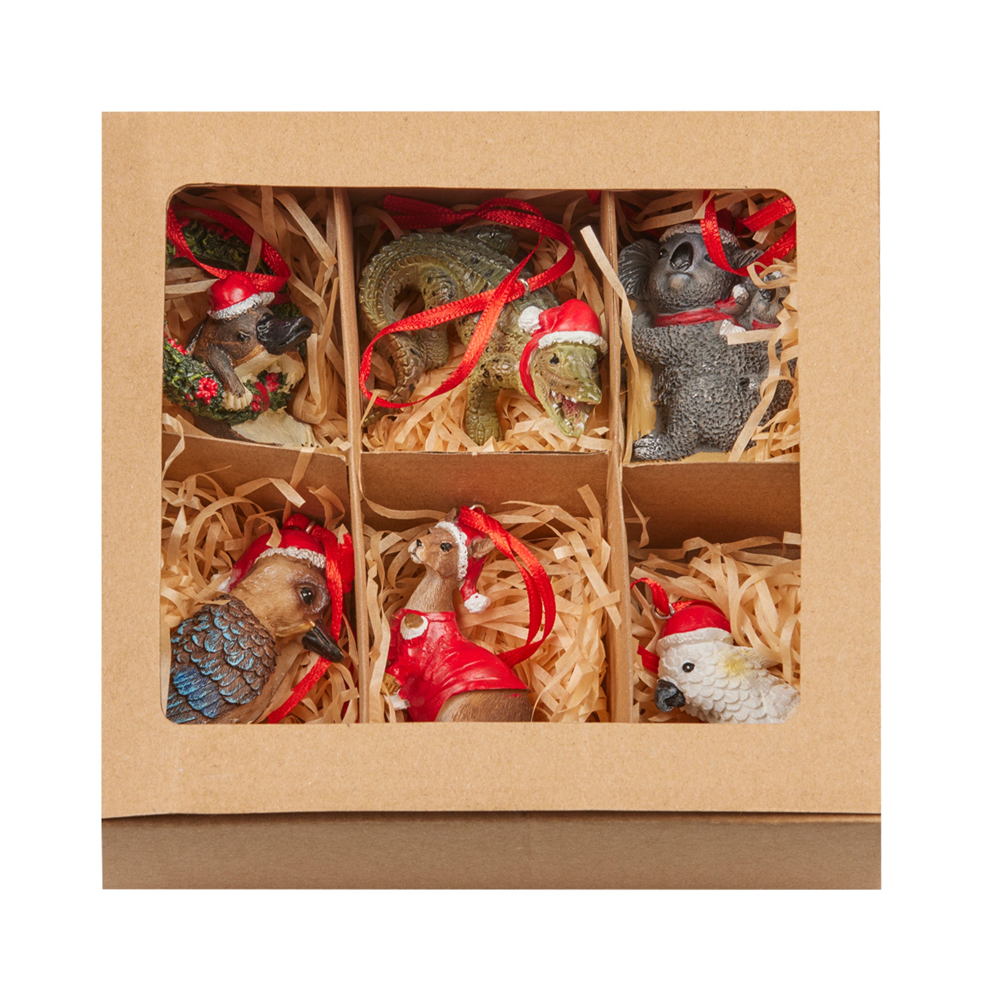 Christabelle Box of 6 Assorted Aussie Animals Christmas Tree Decorations V240-112_STH258