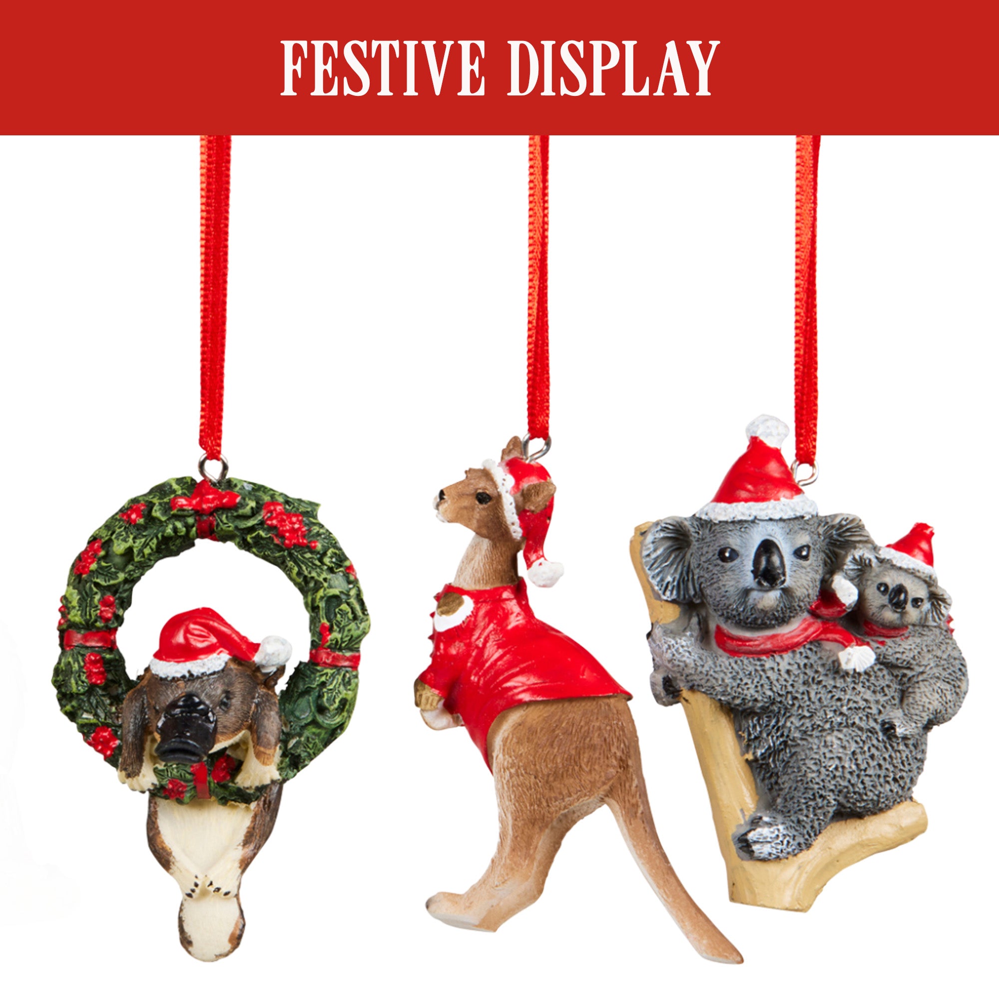 Christabelle Box of 6 Assorted Aussie Animals Christmas Tree Decorations V240-112_STH258