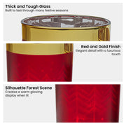 Christabelle Christmas Candle Jar Set Of 3 Red And Gold Holiday Candle Holders V240-112_YAN256
