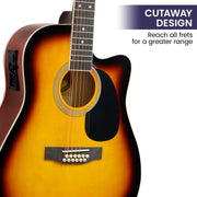 Karrera Acoustic Guitar 12-String with EQ - Sunburst V240-12S-EQ-SB