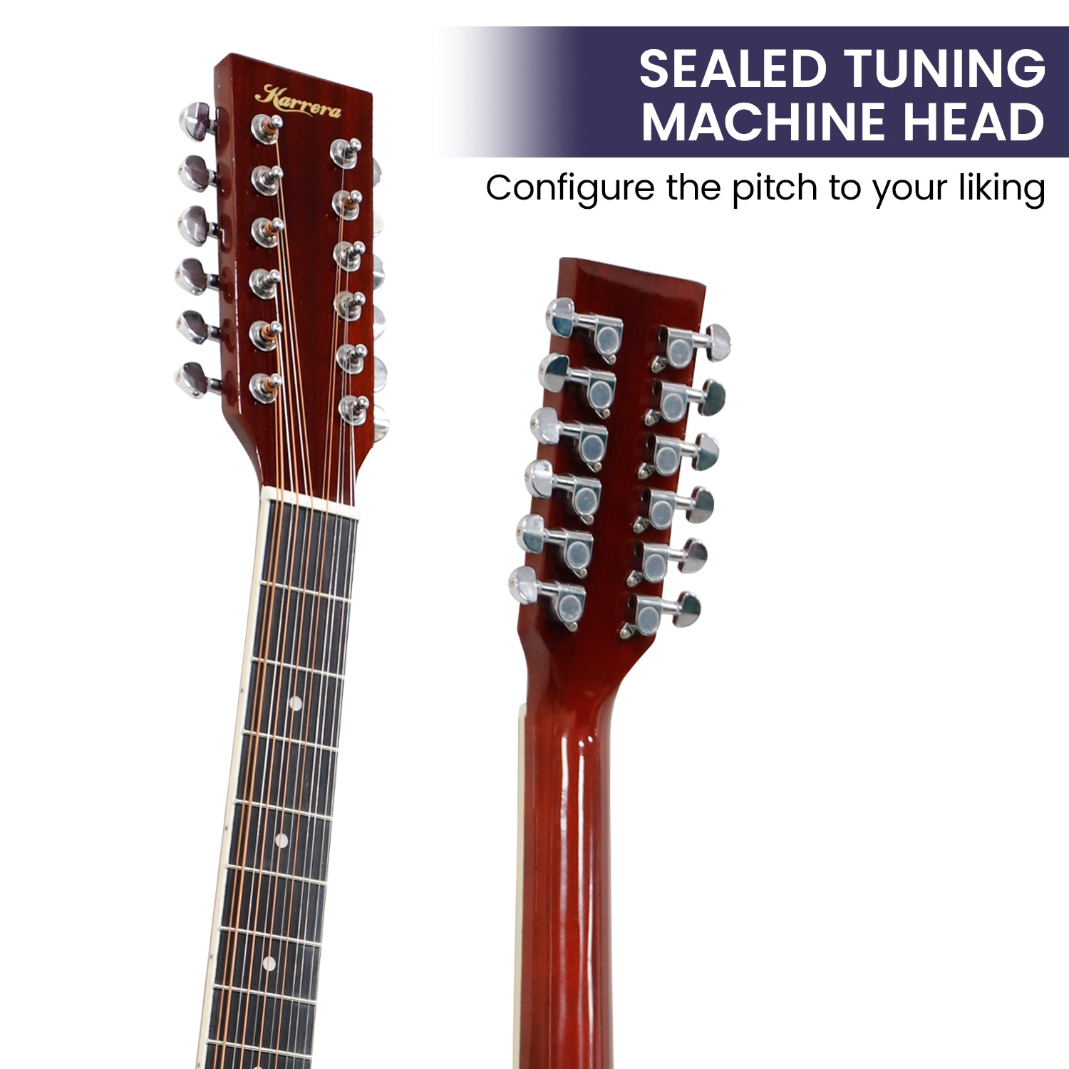 Karrera Acoustic Guitar 12-String with EQ - Sunburst V240-12S-EQ-SB