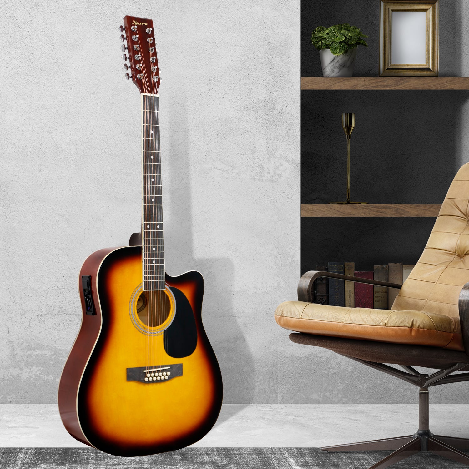 Karrera Acoustic Guitar 12-String with EQ - Sunburst V240-12S-EQ-SB