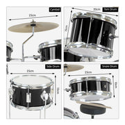Karrera Children's 4pc Drum Kit - Black V240-4PC-DRUM-BLK