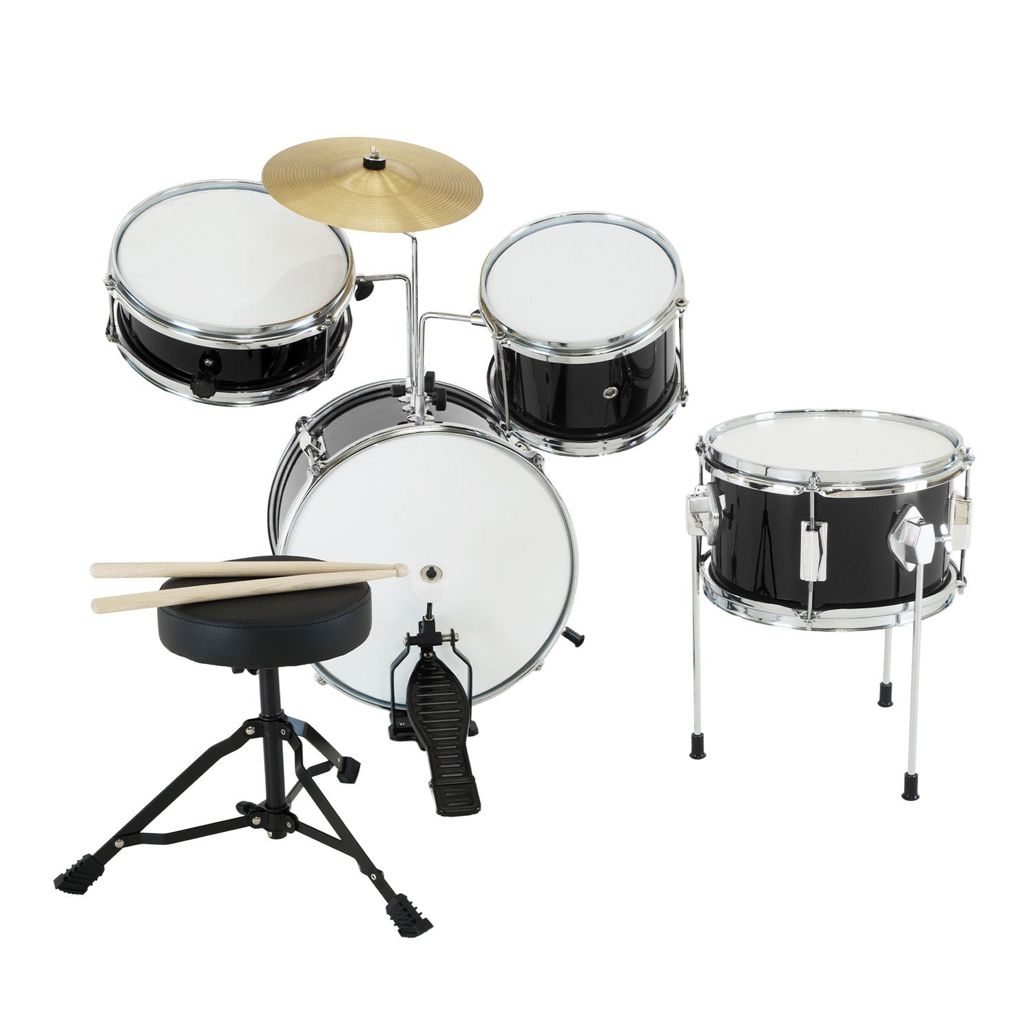 Karrera Children's 4pc Drum Kit - Black V240-4PC-DRUM-BLK