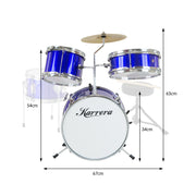 Karrera Children's 4pc Drum Kit - Blue V240-4PC-DRUM-BU