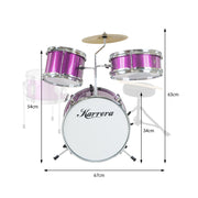 Karrera Childrens 4pc Drum Kit - Purple V240-4PC-DRUM-PU