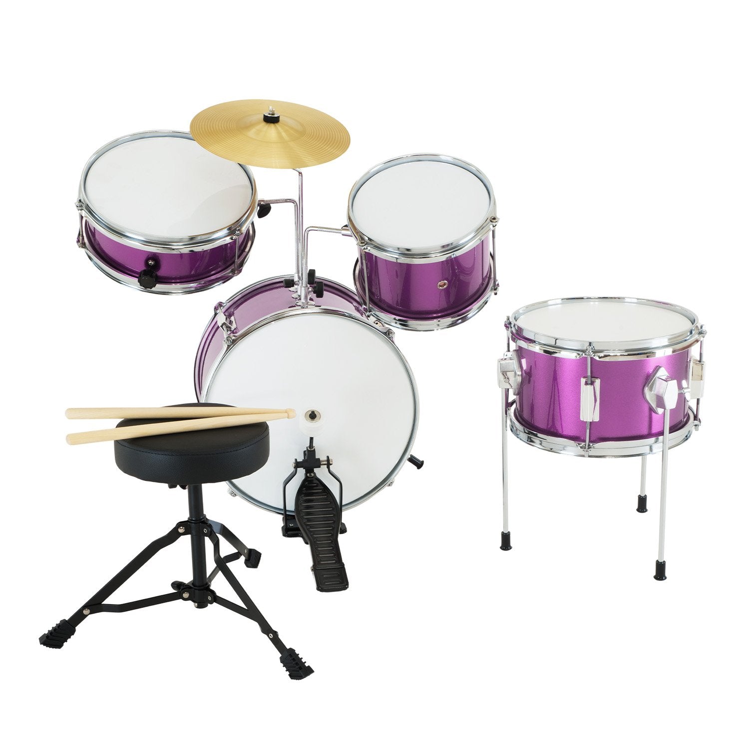 Karrera Childrens 4pc Drum Kit - Purple V240-4PC-DRUM-PU