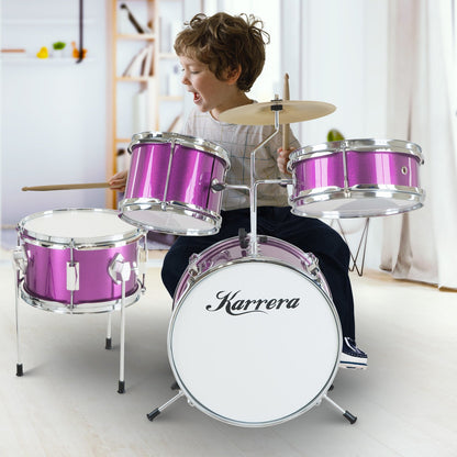 Karrera Childrens 4pc Drum Kit - Purple V240-4PC-DRUM-PU