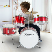 Karrera Children's 4pc Drum Kit - Red V240-4PC-DRUM-RD