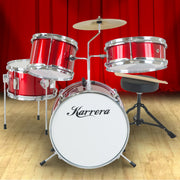 Karrera Children's 4pc Drum Kit - Red V240-4PC-DRUM-RD