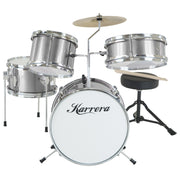 Karrera Childrens 4pc Drum Kit - Silver V240-4PC-DRUM-SL