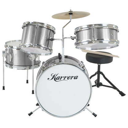Karrera Childrens 4pc Drum Kit - Silver V240-4PC-DRUM-SL