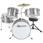 Karrera Childrens 4pc Drum Kit - Silver V240-4PC-DRUM-SL