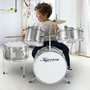 Karrera Childrens 4pc Drum Kit - Silver V240-4PC-DRUM-SL