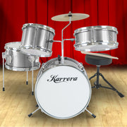 Karrera Childrens 4pc Drum Kit - Silver V240-4PC-DRUM-SL