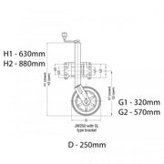 Alko 10-inch 623660XP3 Heavy-Duty Solid Tyre Jockey Wheel V240-623660XP3