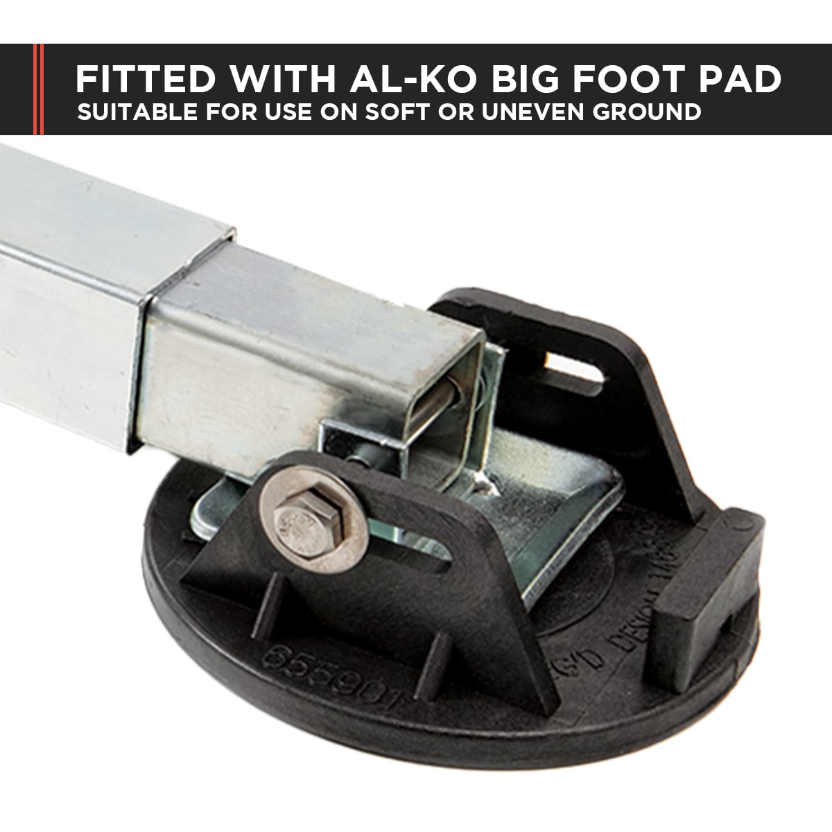 Alko 2x 590mm Drop Down Stabiliser Leg Corner Fitted with Big Foot V240-654859-2