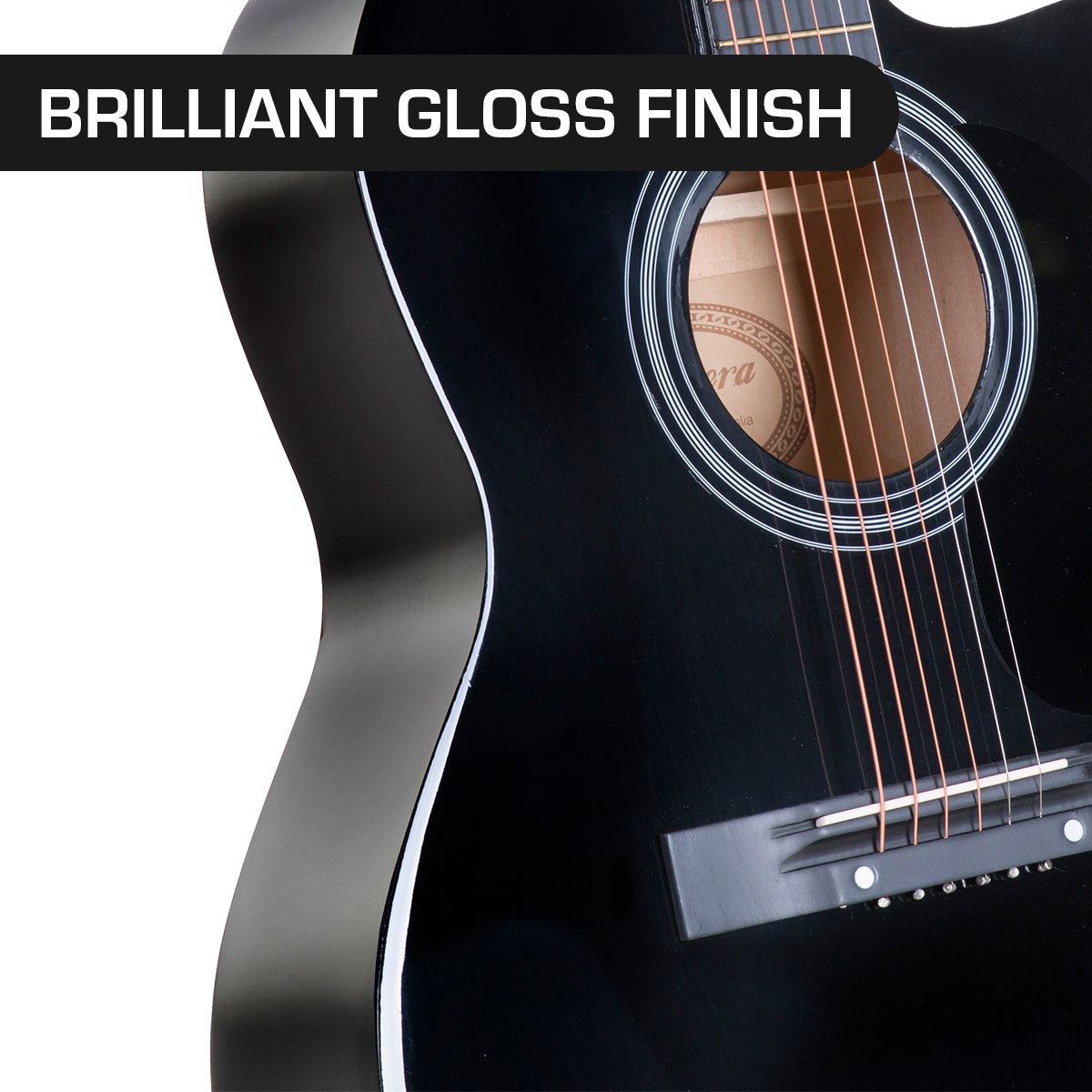 Karrera Acoustic Cutaway 40in Guitar - Black V240-ACG40-BK