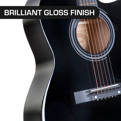 Karrera Acoustic Cutaway 40in Guitar - Black V240-ACG40-BK