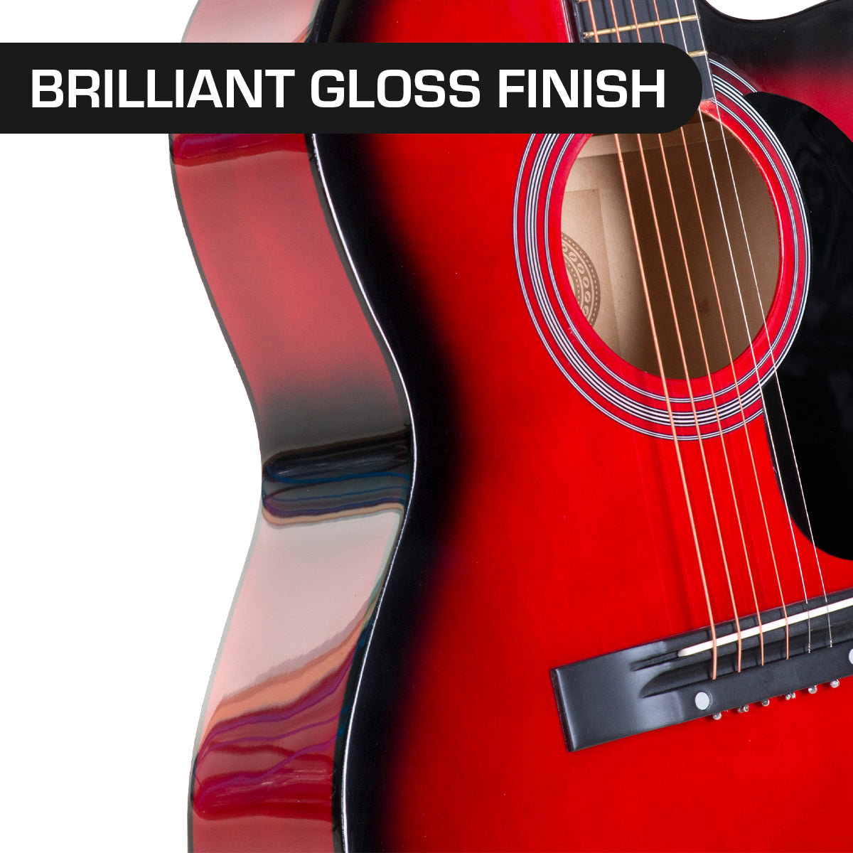 Karrera Acoustic Cutaway 40in Guitar - Red V240-ACG40-RD