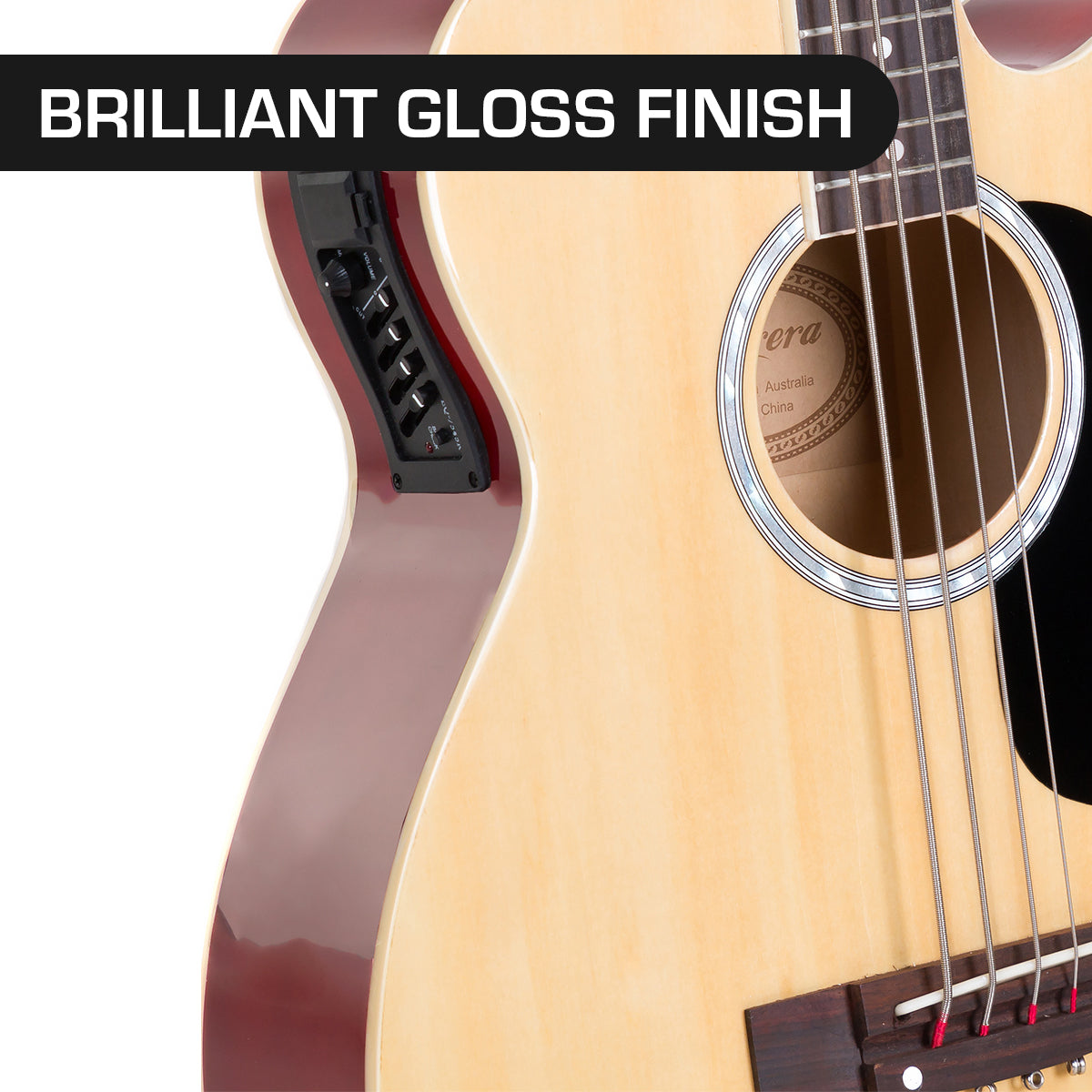 Karrera 43in Acoustic Bass Guitar with electric pickup - Natural V240-ACG43-NAT