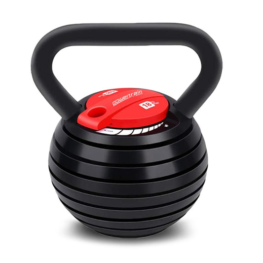 Powertrain Adjustable Kettle Bell Weights Dumbbell 18kg V240-AKB-18-BKRD