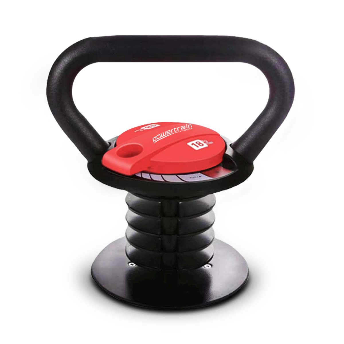 Powertrain Adjustable Kettle Bell Weights Dumbbell 18kg V240-AKB-18-BKRD