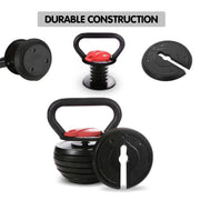 Powertrain Adjustable Kettle Bell Weights Dumbbell 18kg V240-AKB-18-BKRD