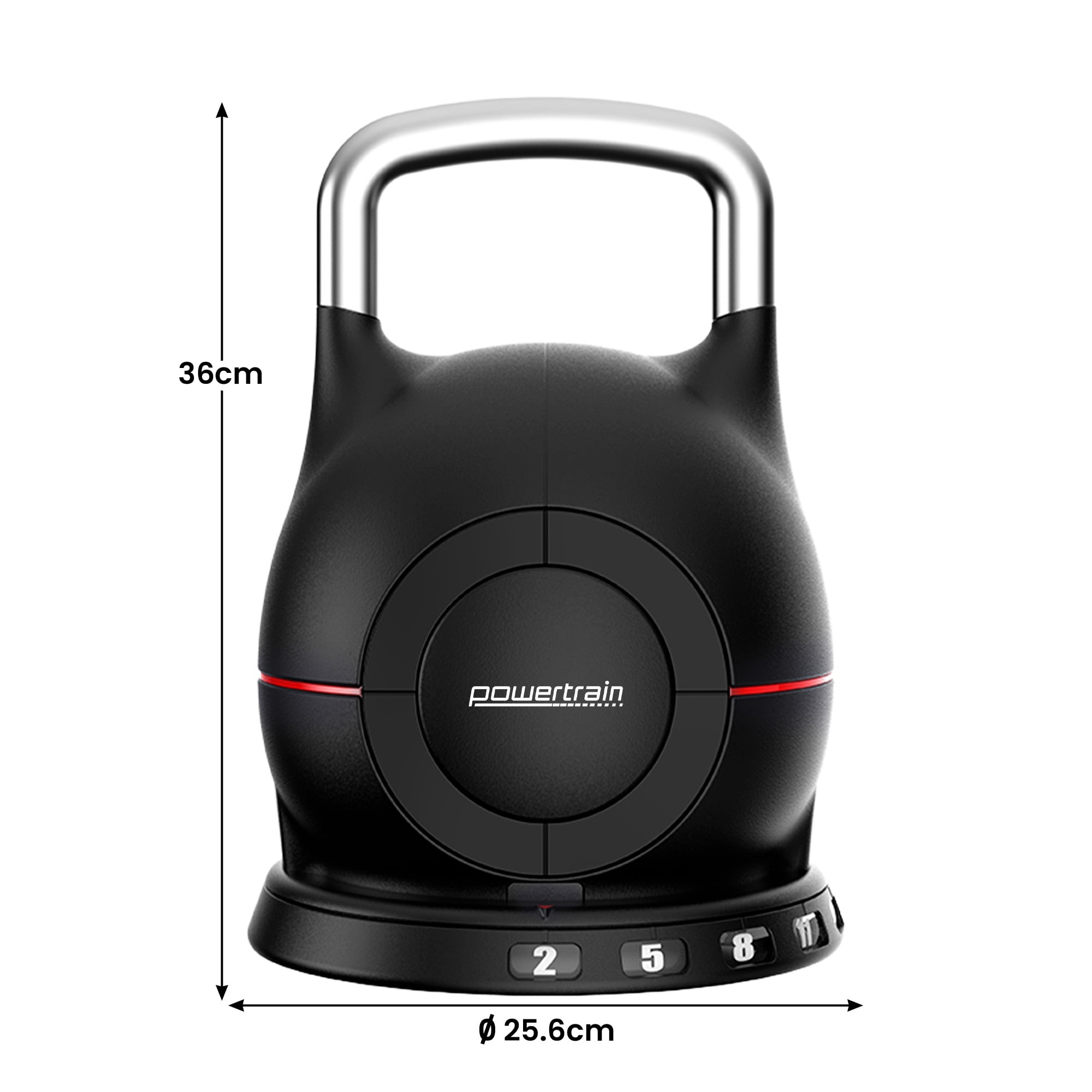 Powertrain 40kg Adjustable Kettlebell One Hand Adjustment Weight Set V240-AKB-XDB-20-2