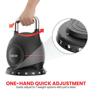 Powertrain 40kg Adjustable Kettlebell One Hand Adjustment Weight Set V240-AKB-XDB-20-2