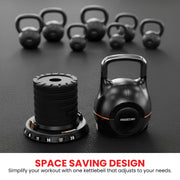 Powertrain 40kg Adjustable Kettlebell One Hand Adjustment Weight Set V240-AKB-XDB-20-2