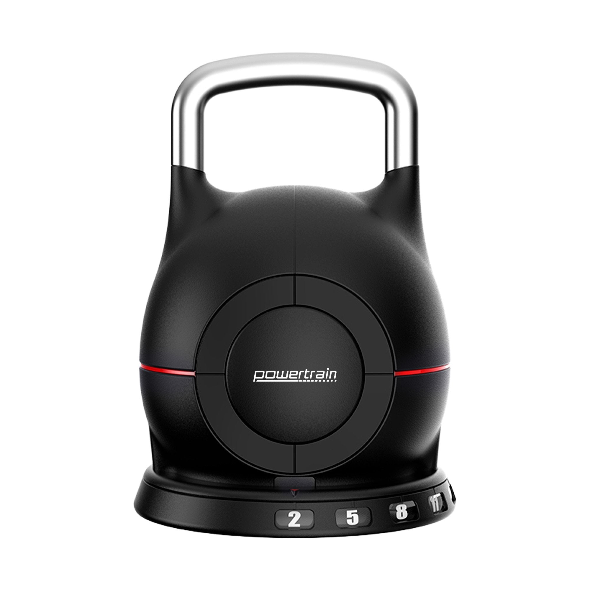 Powertrain Adjustable Kettlebell 20kg 7 in 1 Weight Selection Set w/Quick One Hand Adjustment Secure Locking V240-AKB-XDB-20